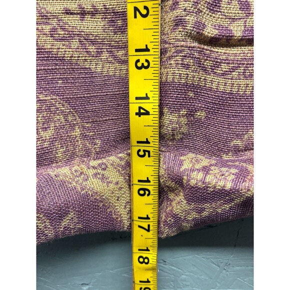 Maje Large Tote Bag Purple Paisley Print Linen Shoulder Carryall Boho Style - Picture 12 of 12